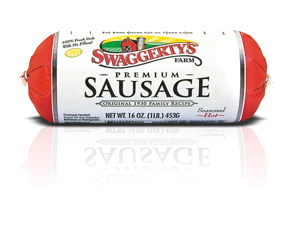 Premium Hot Pork Sausage Collection<br>(2 boxes, 4 rolls, 4 trays)
