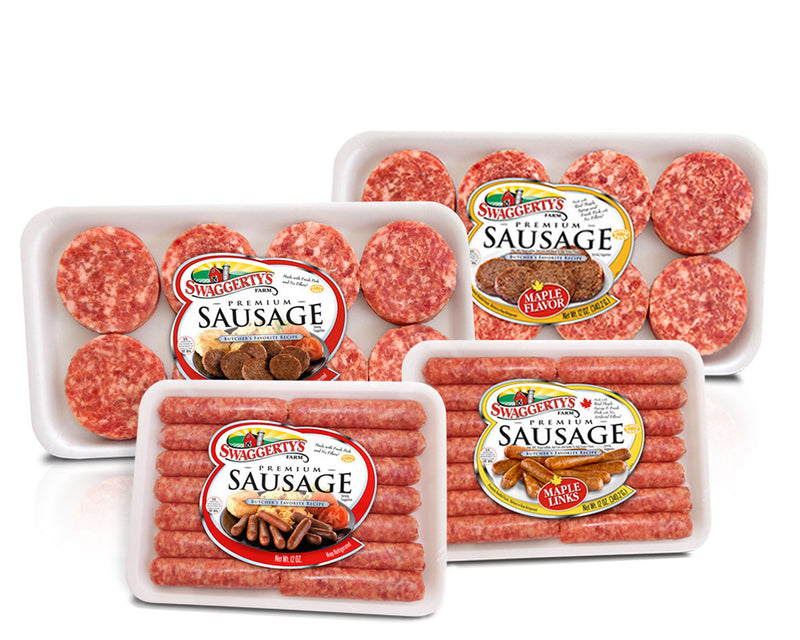 Premium Pork Breakfast Sausage Collection<br>(12 assorted tray packs)