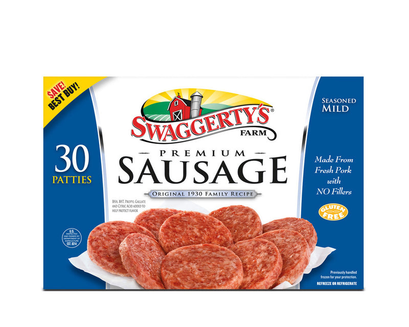 Premium Pork Sausage Patties<br>(Mild, 3 boxes)